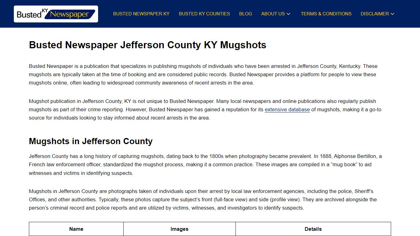 Busted Newspaper Jefferson County KY Mugshots