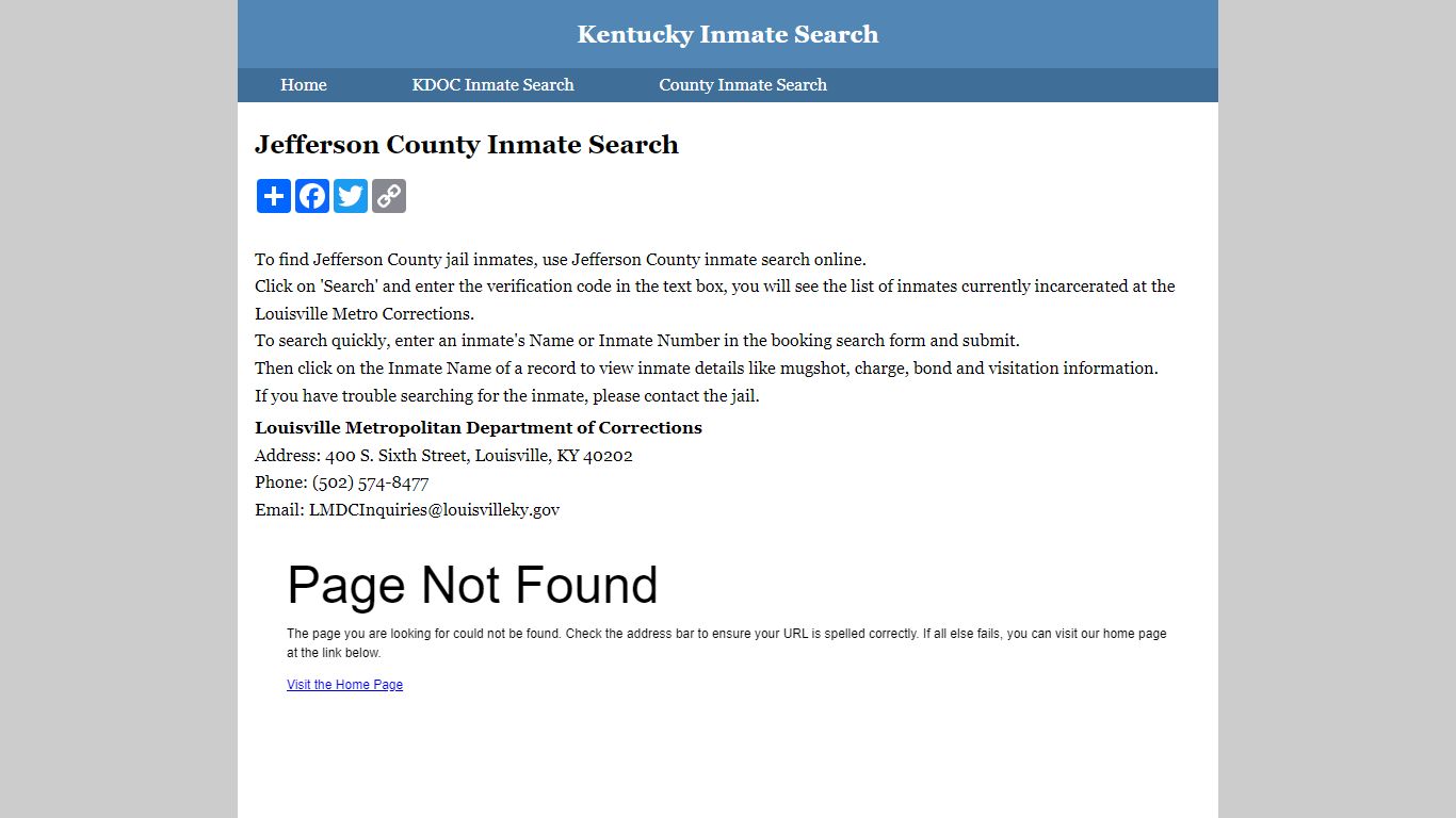 Jefferson County Inmate Search